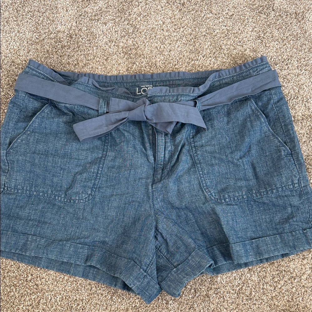 LOFT High Waist Denim Blue Shorts